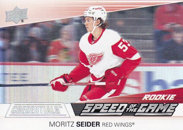 insert RC karta MORITZ SEIDER 21-22 Credentials Speed of the Game Rookie číslo SGR3